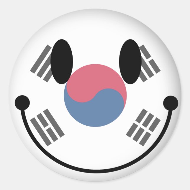 Südkorea Runder Aufkleber (Vorderseite)