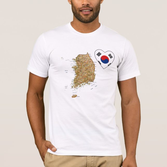 Südkorea - T - Shirt der Flaggen (Vorderseite)