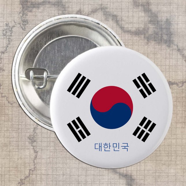 Südkorea-Taste, patriotische koreanische Flagge Button (Von Creator hochgeladen)