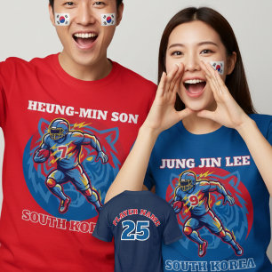 Südkorea Tiger Fußball Athlet Stärke Kunst T-Shirt