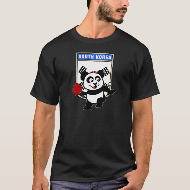 Südkorea Tischtennis Panda T-Shirt (Vorderseite)