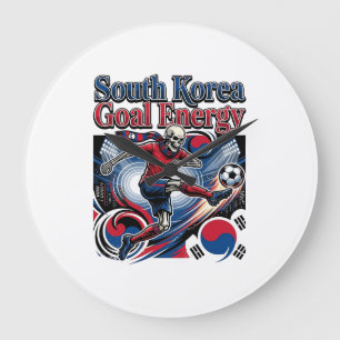 Südkorea Tor Energie Skelett Stürmer Nationen B Große Wanduhr