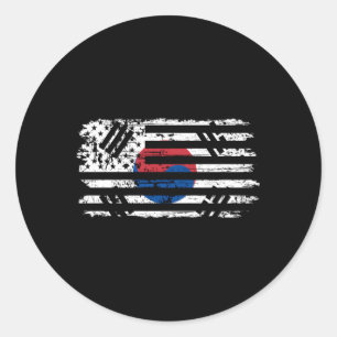 Südkorea und die US-Flagge - doppeltes Erbe Runder Aufkleber