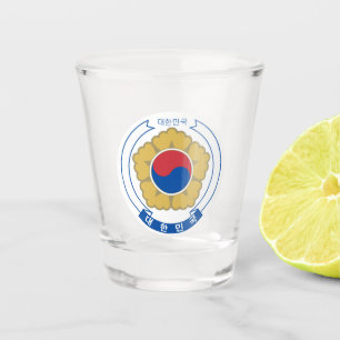 Südkorea und Koreanisches Wappen-Flag /Party Schnapsglas