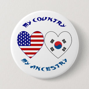Südkorea und USA Mein Land Mein Herkunftsland Button