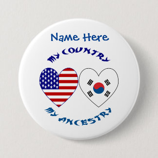 Südkorea USA Herzensland Herkunft personalisieren Button