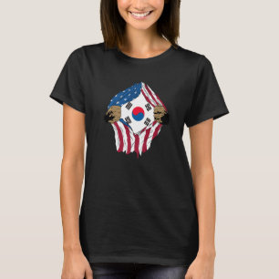 Südkorea, USA, koreanische Roots-Flagge Premium T-Shirt