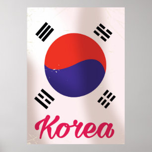 Südkorea Vintage Reiseplakat Poster