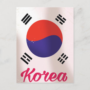Südkorea Vintage Reiseplakat Postkarte