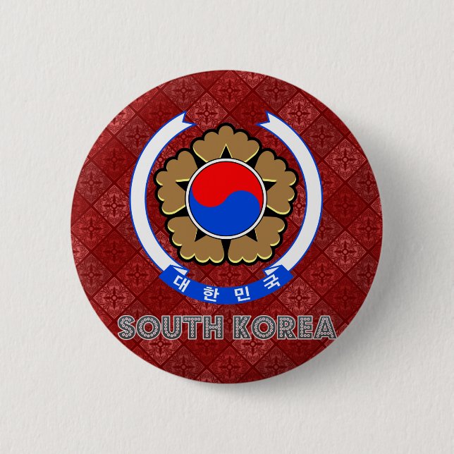 Südkorea-Wappen Button (Vorderseite)