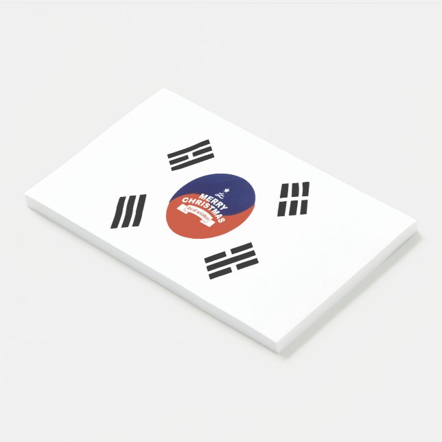 Südkorea Weihnachten im Flaggenstaat: Frohe Weihna Post-it Klebezettel (angewinkelt)