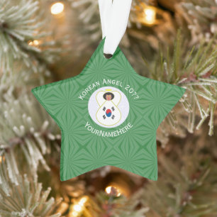 Südkoreanische Engel-Weihnachtsflagge personalisie Ornament