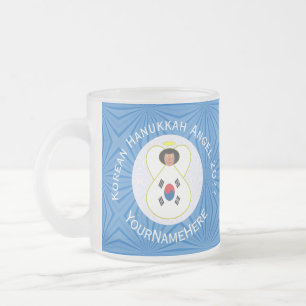 Südkoreanische Engels-Hanukkah-Flagge Personalisie Mattglastasse