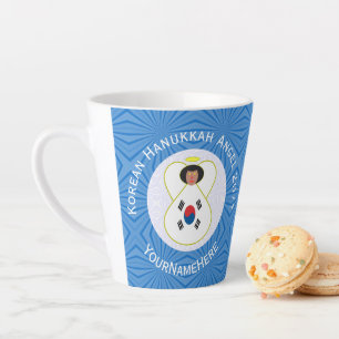 Südkoreanische Engels-Hanukkah-Flagge personalisie Milchtasse