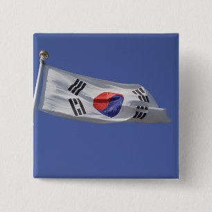Südkoreanische Flagge Button
