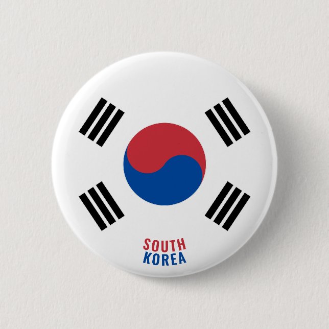 Südkoreanische Flagge Charming Patriotic Button (Vorderseite)