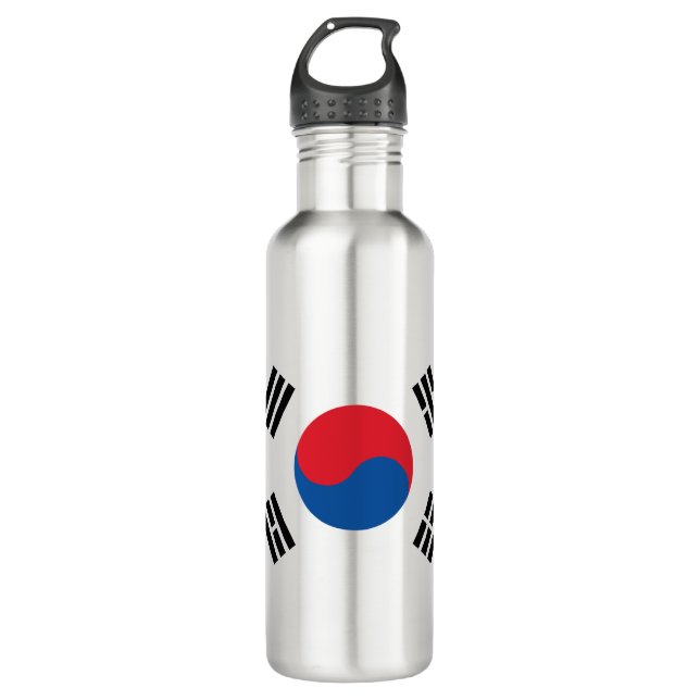Südkoreanische Flagge Edelstahlflasche (Vorderseite)