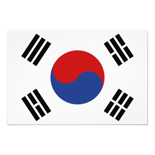 Südkoreanische Flagge Fotodruck (Vorne)