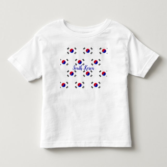 Südkoreanische Flagge Gemustert Kleinkind T-shirt (Vorderseite)