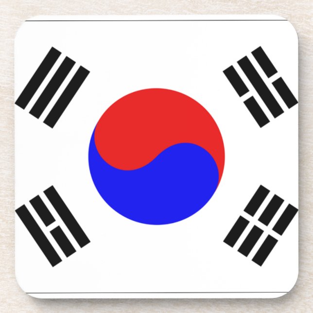 Südkoreanische Flagge Getränkeuntersetzer (Vorderseite)