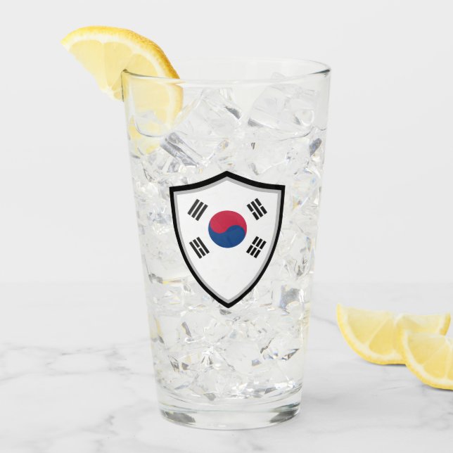 Südkoreanische Flagge Glas (Vorderseite Ice)