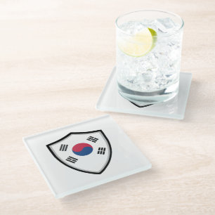 Südkoreanische Flagge Glasuntersetzer