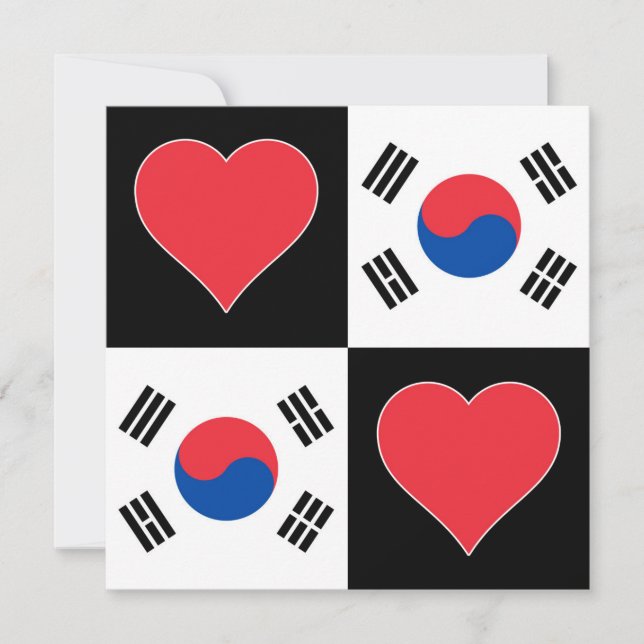 Südkoreanische Flagge Herz Patriotischer koreanisc Karte (Vorderseite)