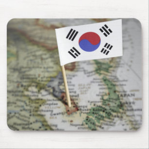 Südkoreanische Flagge in der Karte Mousepad