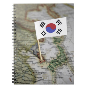 Südkoreanische Flagge in der Karte Notizblock