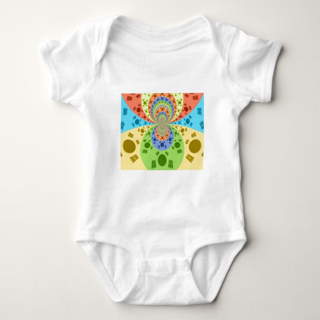Südkoreanische Flagge Inspiriert Abstrakte Kunstdr Baby Strampler (Vorderseite)