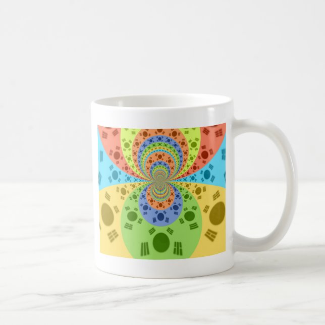 Südkoreanische Flagge Inspiriert Abstrakte Kunstdr Kaffeetasse (Rechts)