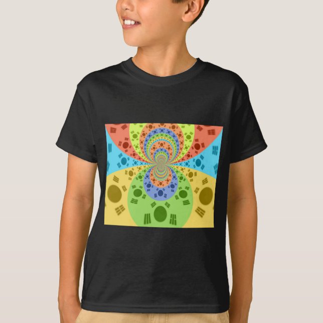 Südkoreanische Flagge Inspiriert Abstrakte Kunstdr T-Shirt (Vorderseite)