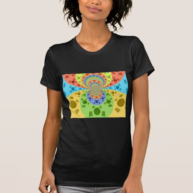 Südkoreanische Flagge Inspiriert Abstrakte Kunstdr T-Shirt (Vorderseite)