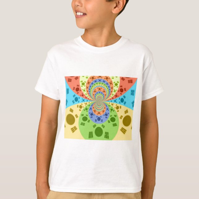 Südkoreanische Flagge Inspiriert Abstrakte Kunstdr T-Shirt (Vorderseite)