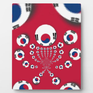 Südkoreanische Flagge Kaleidoskop Art Print Fotoplatte