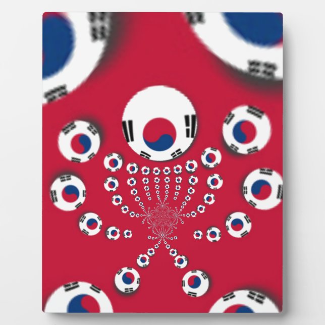 Südkoreanische Flagge Kaleidoskop Art Print Fotoplatte (Vorderseite)