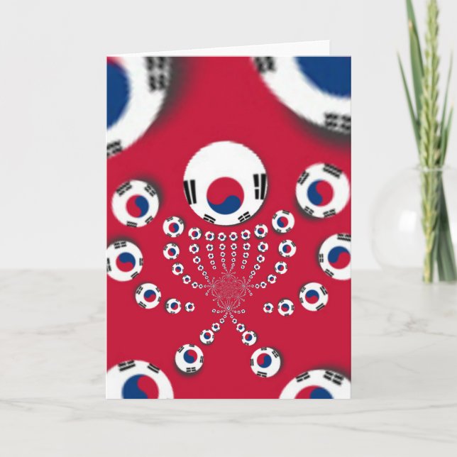 Südkoreanische Flagge Kaleidoskop Art Print Karte (Vorderseite)