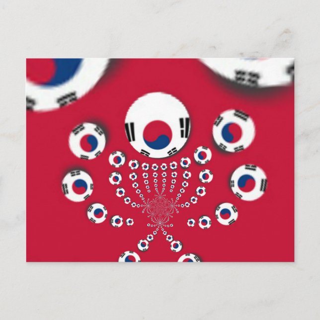 Südkoreanische Flagge Kaleidoskop Art Print Postkarte (Vorderseite)