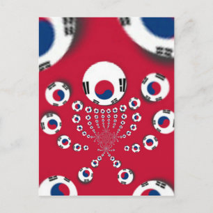 Südkoreanische Flagge Kaleidoskop Art Print Postkarte