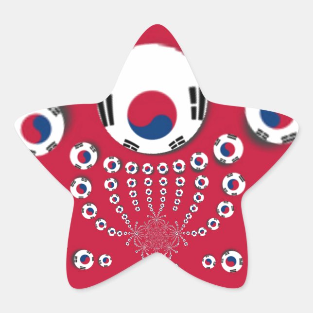 Südkoreanische Flagge Kaleidoskop Art Print Stern-Aufkleber (Vorderseite)