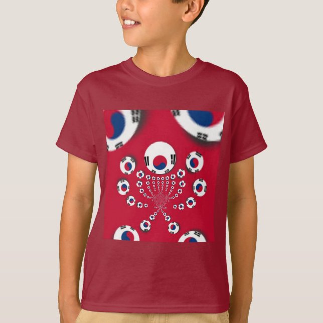 Südkoreanische Flagge Kaleidoskop Art Print T-Shirt (Vorderseite)