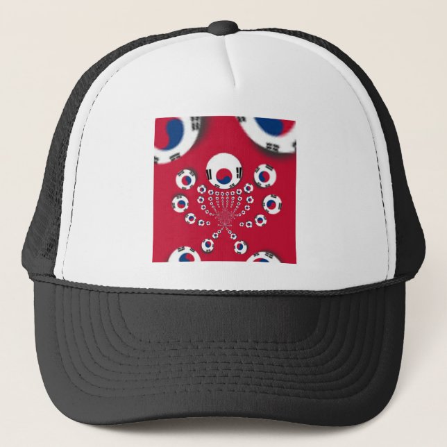Südkoreanische Flagge Kaleidoskop Art Print Truckerkappe (Vorderseite)