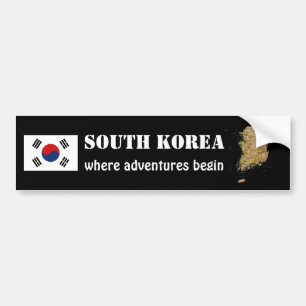 Südkoreanische Flagge + Karte Autoaufkleber