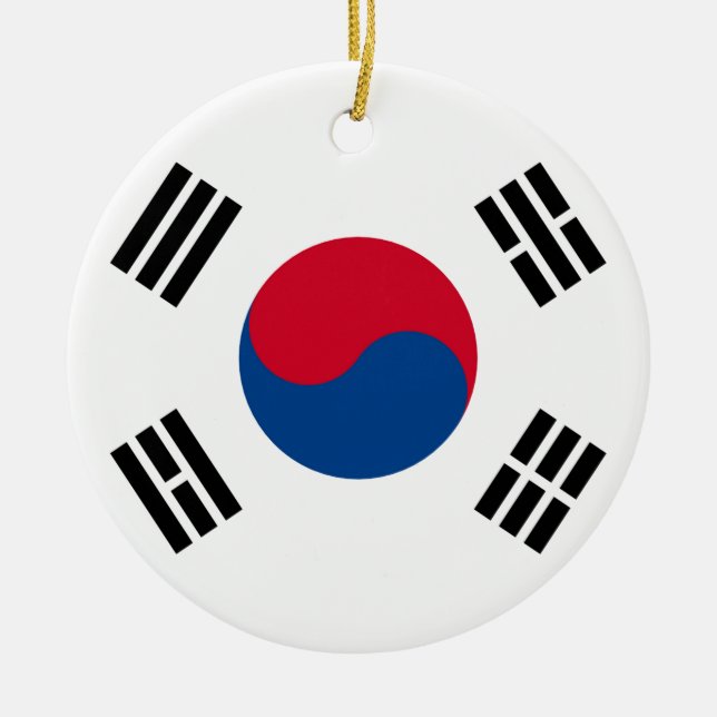 Südkoreanische Flagge Keramik Ornament (Vorne)