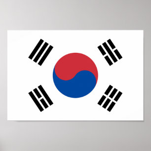 Südkoreanische Flagge - Korea - Taegeukgi - Poster