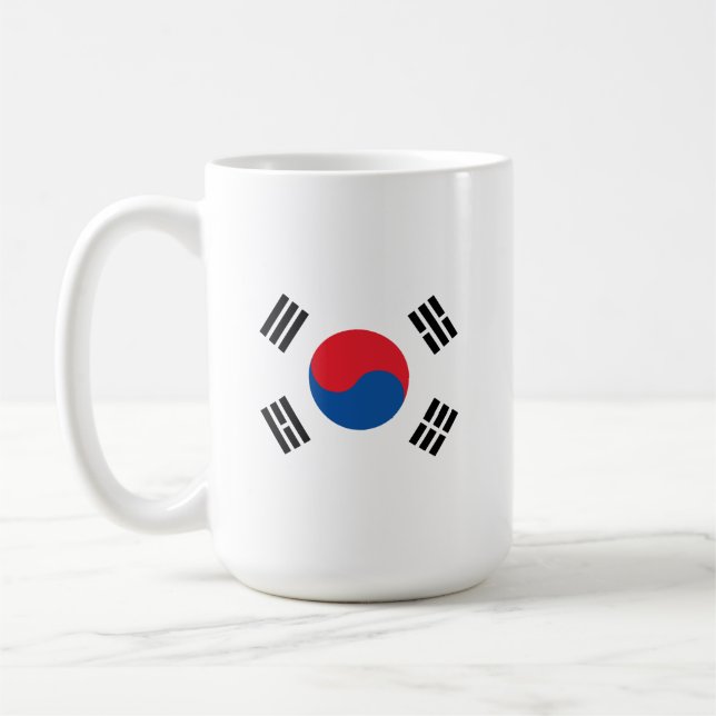 Südkoreanische Flagge ohne Grenzen Kaffeetasse (Links)
