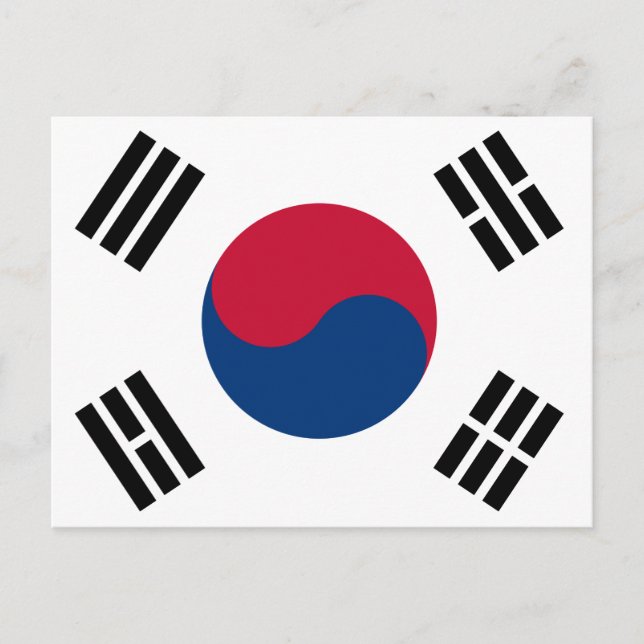 Südkoreanische Flagge Postkarte (Vorderseite)