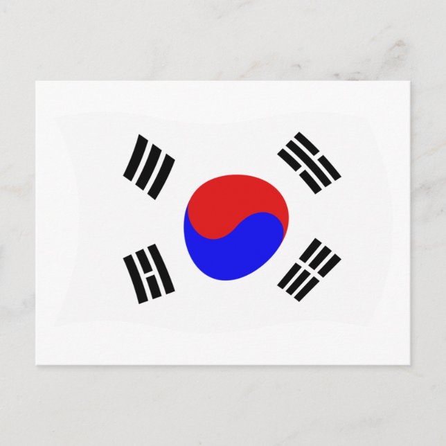Südkoreanische Flagge Postkarte (Vorderseite)
