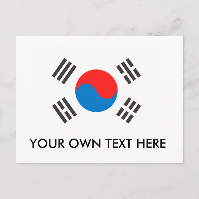 Südkoreanische Flagge Postkarte (Vorderseite)