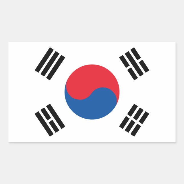 Südkoreanische Flagge Rechteckiger Aufkleber (Vorderseite)